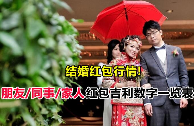 还在苦恼包多少？最新马来西亚结婚红包行情！朋友、同事、家人红包吉利数字一览表