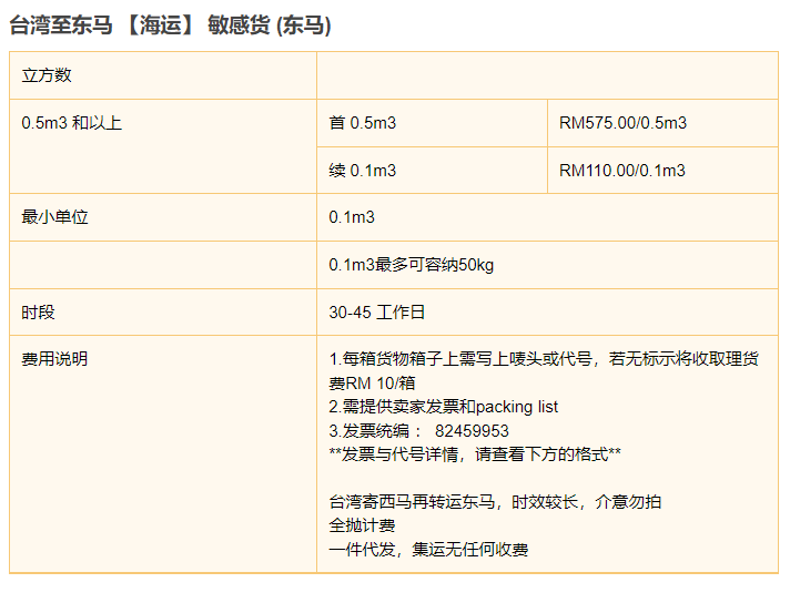 台湾虾皮可以寄来马来西亚吗？运费怎么算？